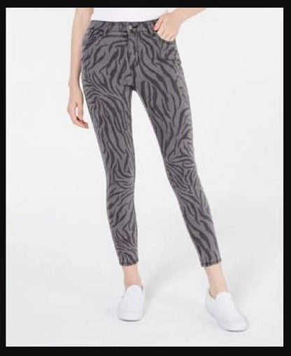 Animal Print Mid Rise Skinny Jeans