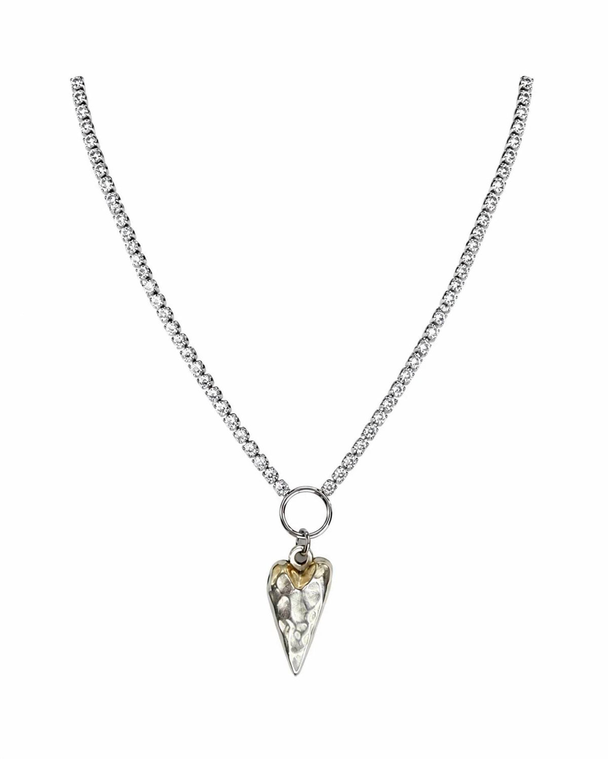 Women's Hammered Heart Necklace