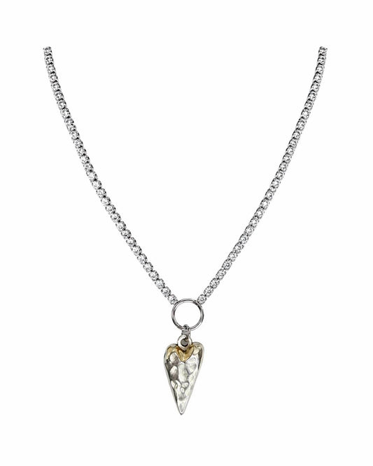 Women's Hammered Heart Necklace