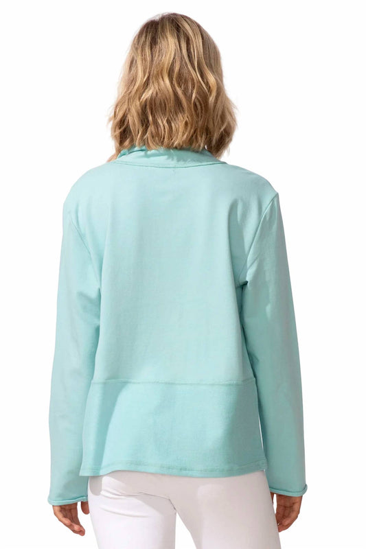 Quarter Zip Cozy Front Terry Sweatshirt - Plus