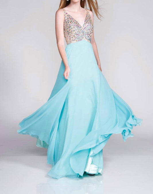Sleeveless V-neck A-line Maxi Dress