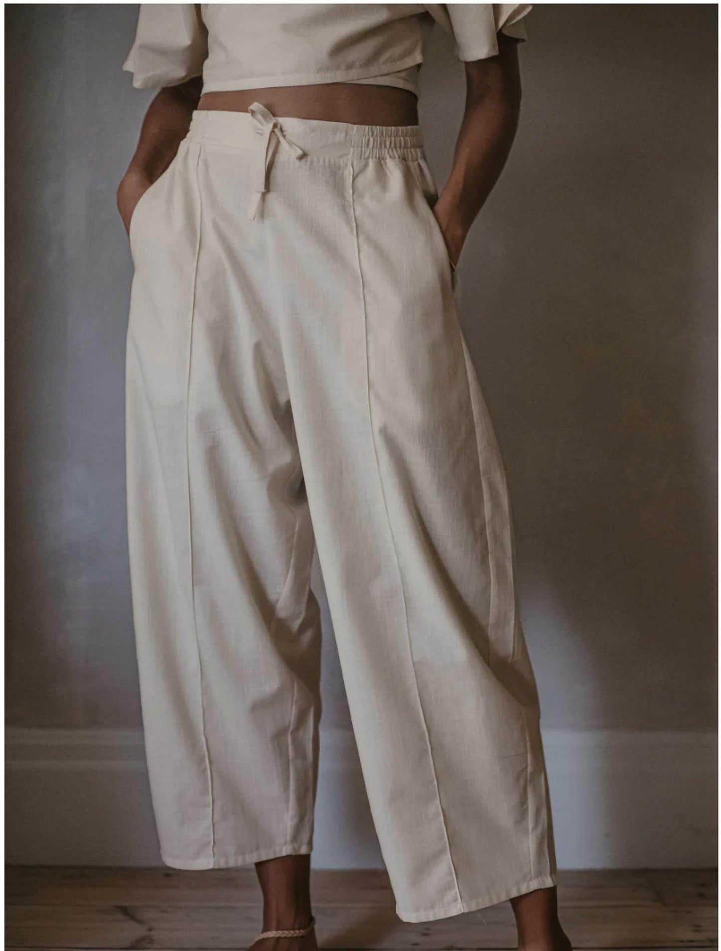 The Simple Folk - Natural Cotton Artisan Barrel Trouser - Rack Hunt -