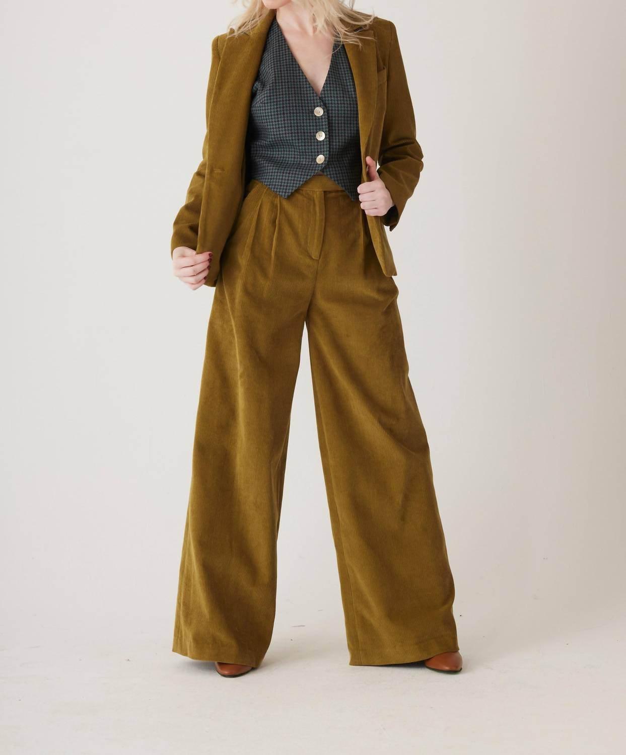 Rose Velvet - Amandine Wide Leg Corduroy Pants - Rack Hunt