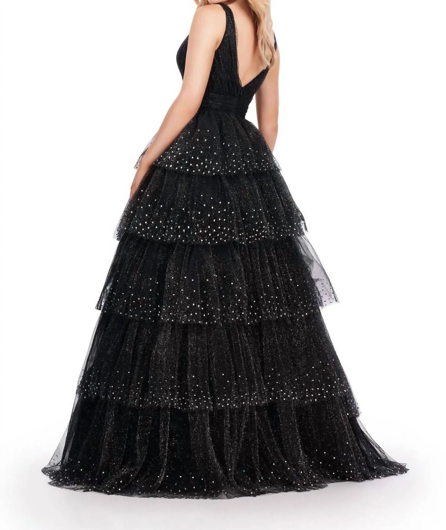 ASHLEYlauren - Sparkling Glitter Tulle Ball Gown - alternate view - Rack Hunt
