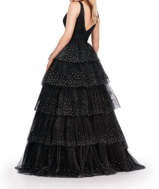 ASHLEYlauren - Sparkling Glitter Tulle Ball Gown - alternate view - Rack Hunt