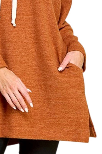 Turtleneck Longline Pullover Top - Plus