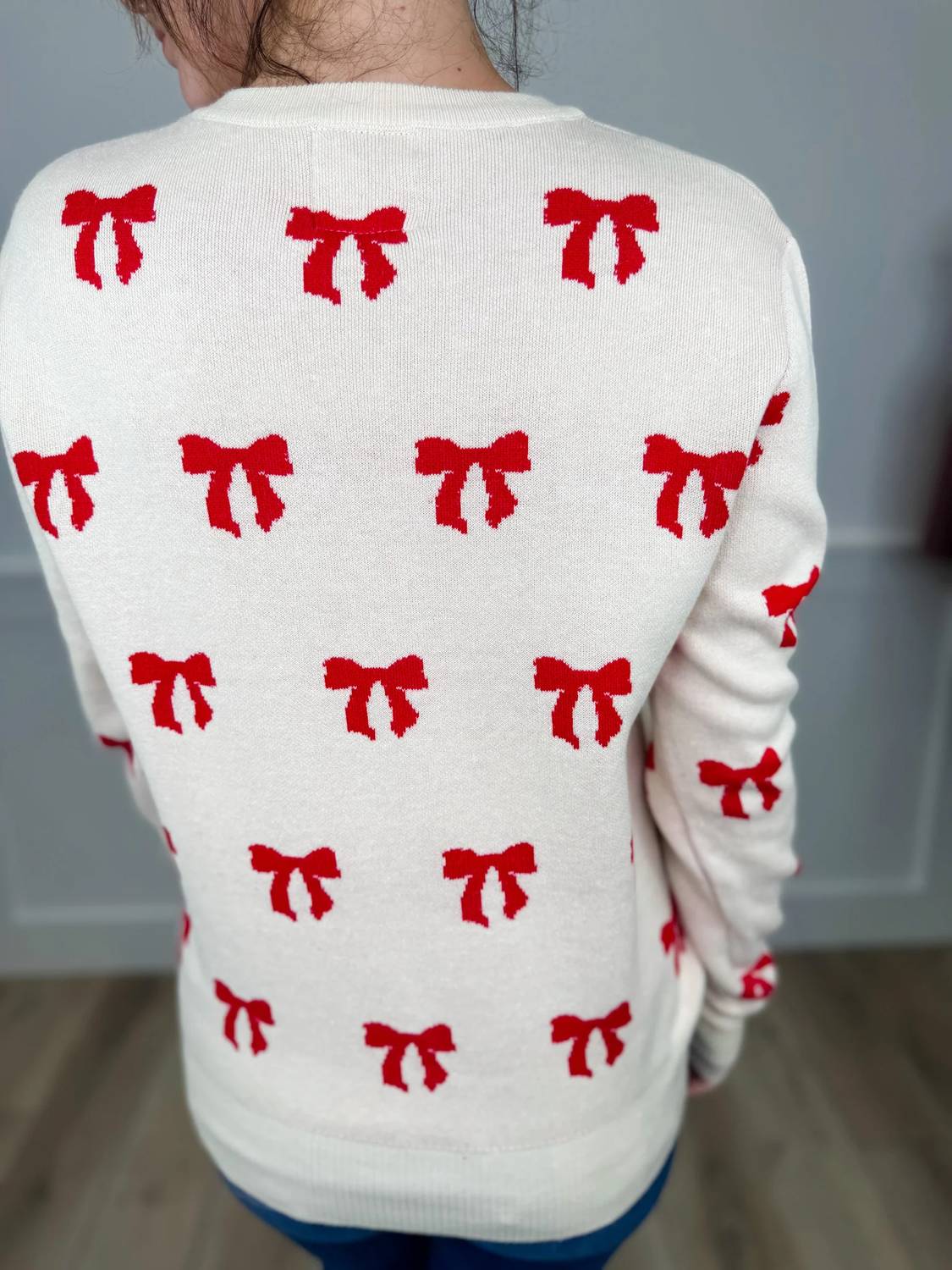 Standing Out Bow Knit Long Sleeve Sweater Top