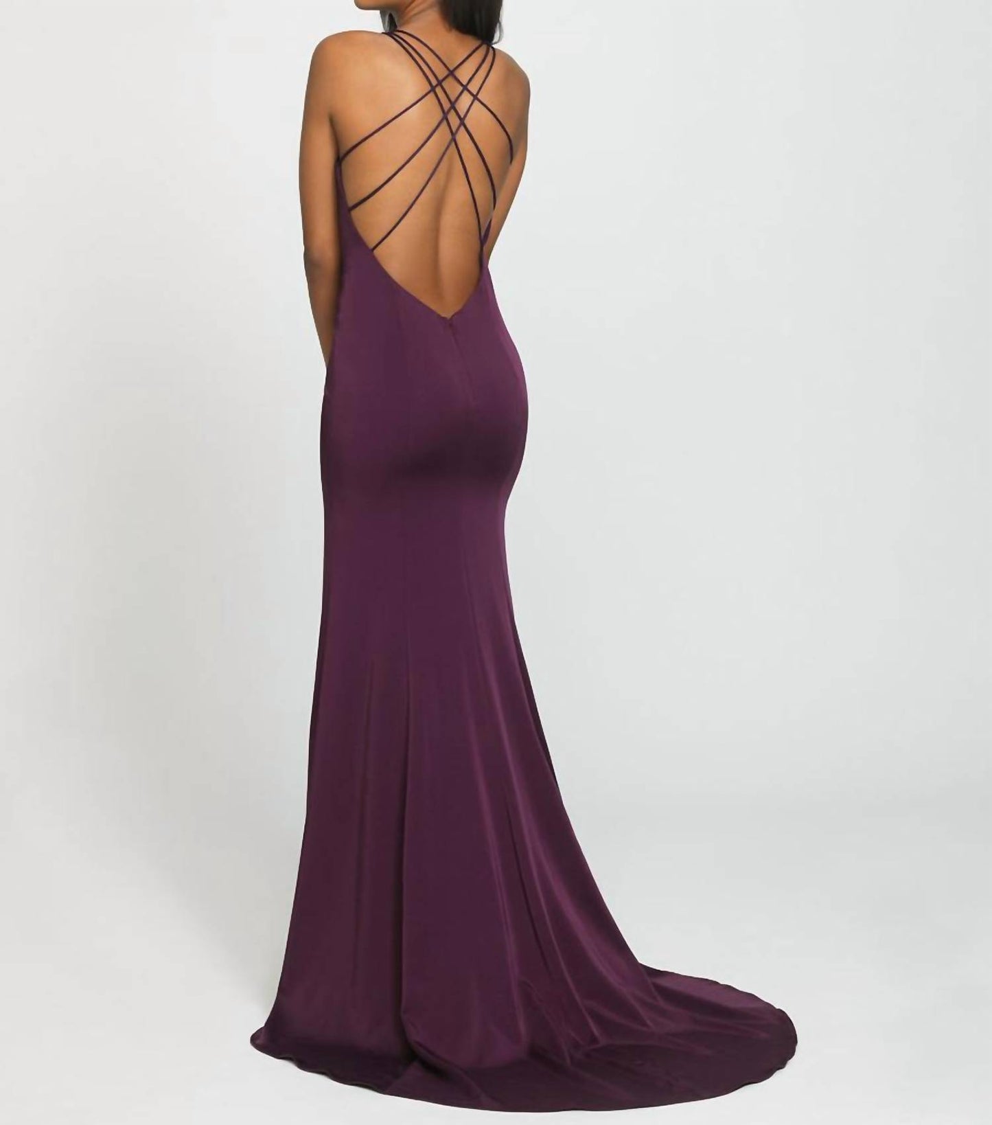 Deep V Open Back Gown