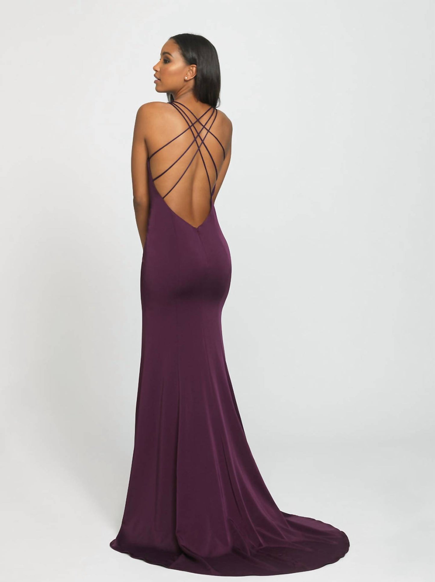 Deep V Open Back Gown
