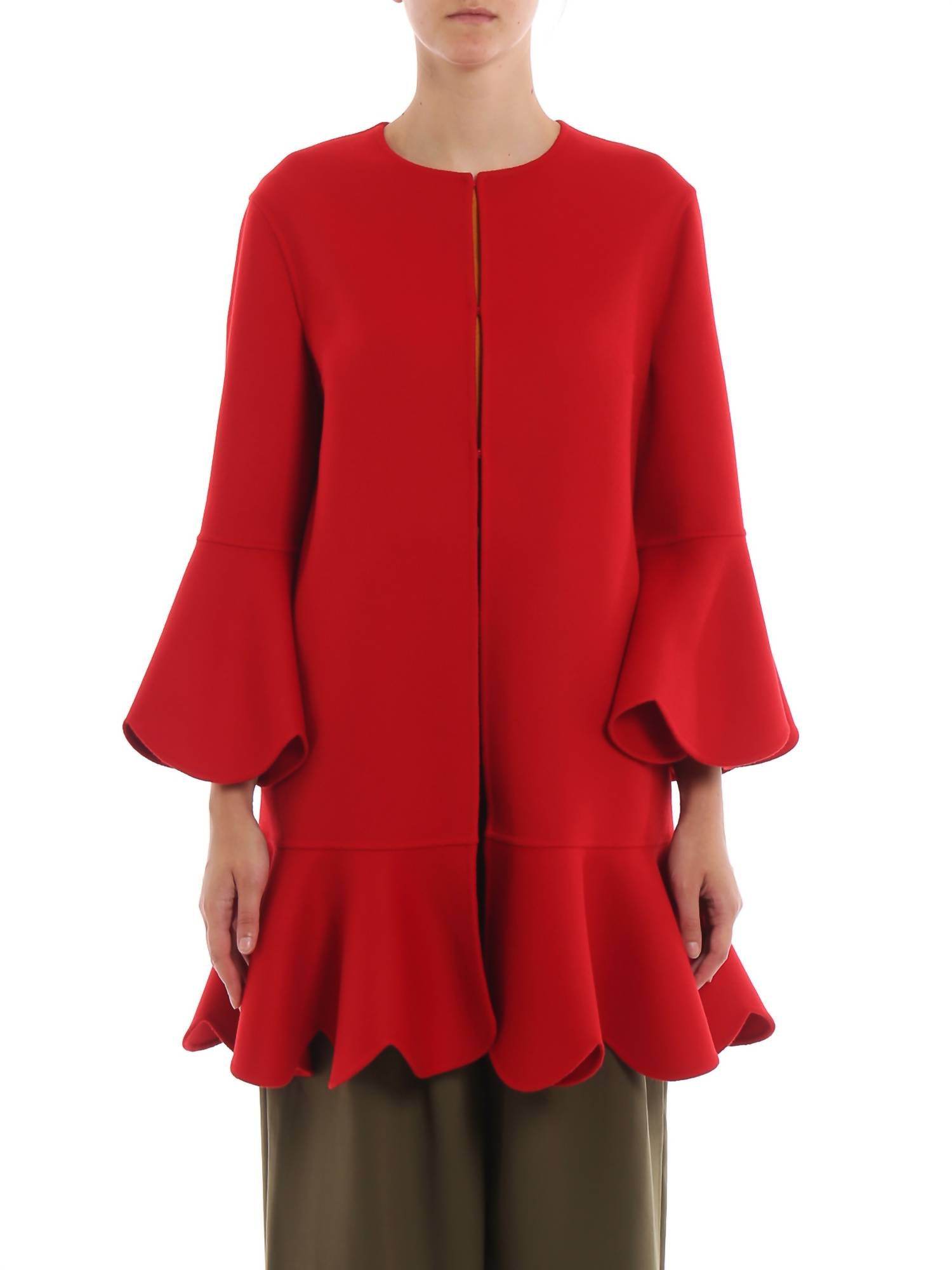 Valentino - Compact Wool And Cashmere Scalloped Coat - Rack Hunt