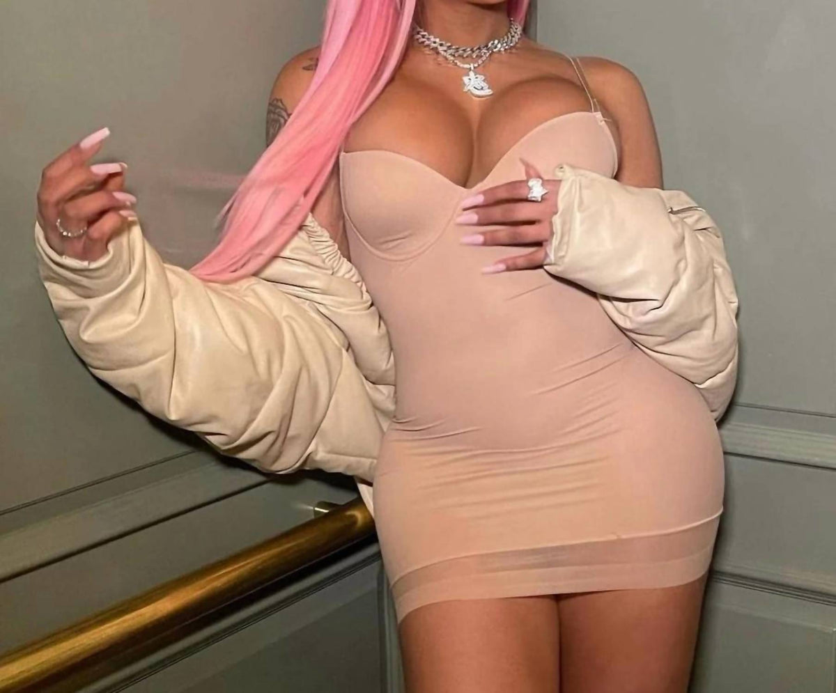 Coming Outside To Play Bodycon Revealing Mini Slip Dress