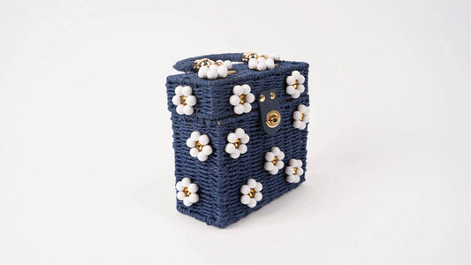Women's Wicker Bucket Flower Bag