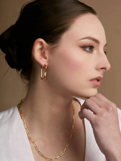 Rho - Women's Deconstructed Crystal Link Hoop Earring - Rack Hunt