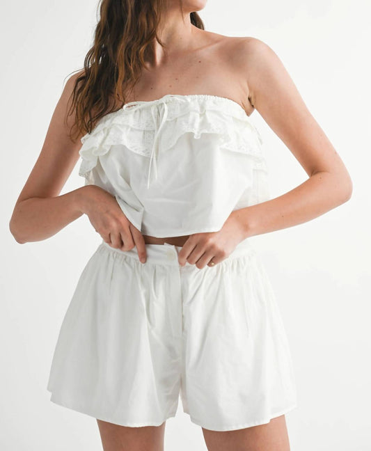 Mary Catherine Ruffle Lace Top & Shorts Set