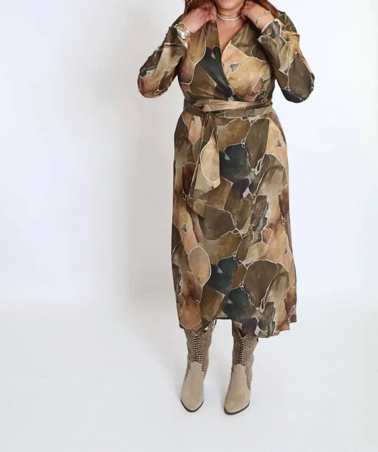 Cossac - Wrap Print Midi Dress - Rack Hunt