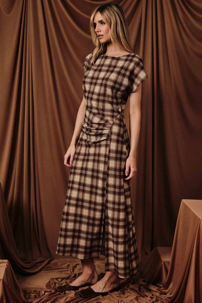 Autumn Charm Plaid Dress
