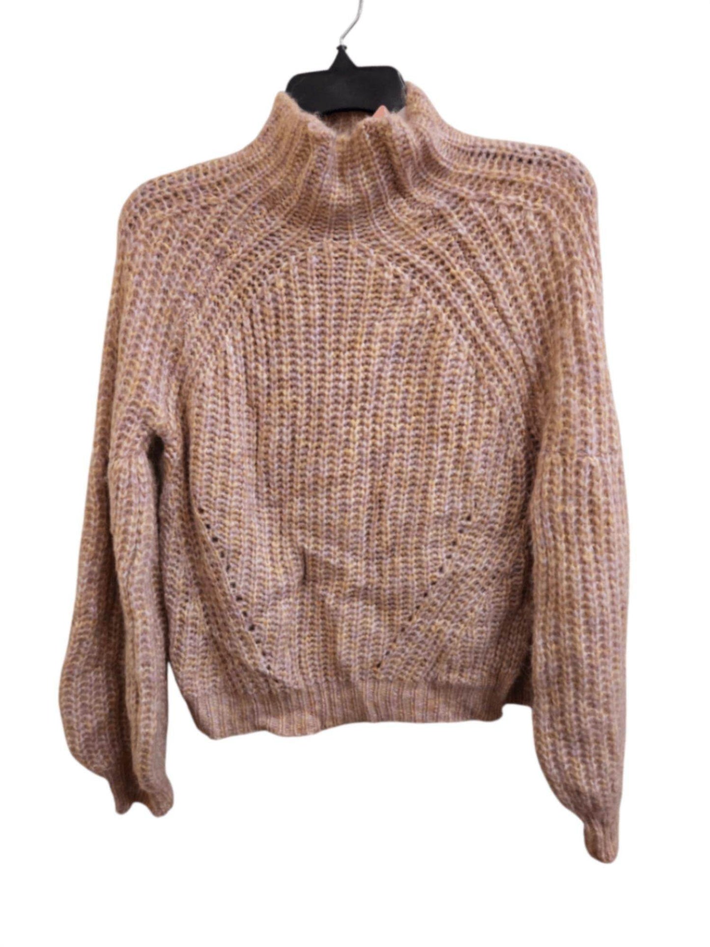 All in Favor - Mock Neck Chunky Knit Balloon Sleeve Sweater - Rack Hunt -