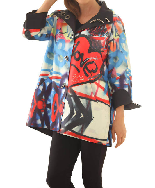 Oopera - Love Graffit Print Raincoat - Rack Hunt -