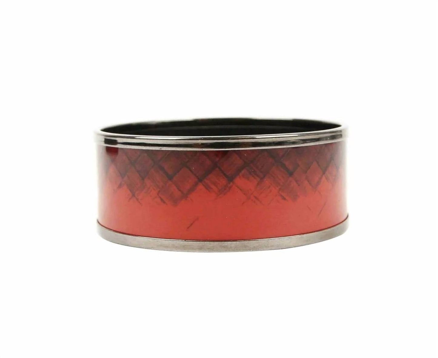 Women's Enamel Metal Woven Print Bracelet