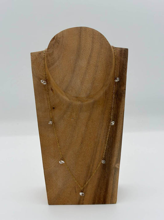 Blue Copper - Women's Herkimer Diamond Quartz Necklace - Rack Hunt -