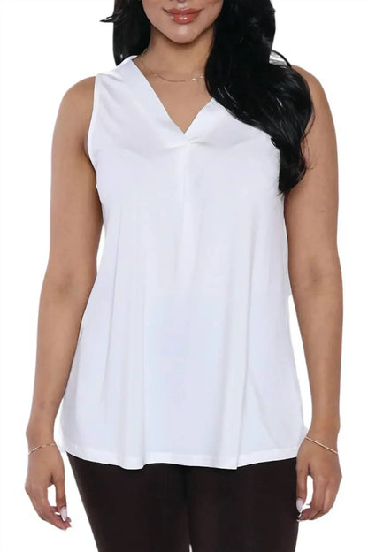 Papa Fashions - Sleeveless V-Neck Loose Fit Top - Rack Hunt