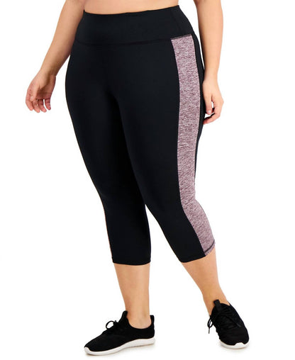 Activewear Plus Size Colorblock Capri Leggings