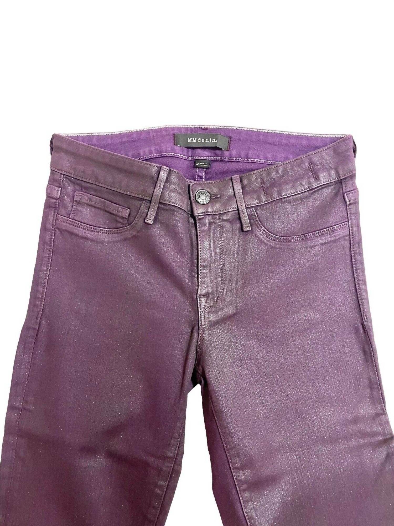 MM Denim - Women's Mid Rise Slim Coated Skinny Jeans - Rack Hunt -