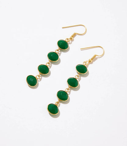 Women's Four Drop Gemstone Earrings