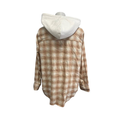 Long Sleeve Plaid Flannel Hoodie
