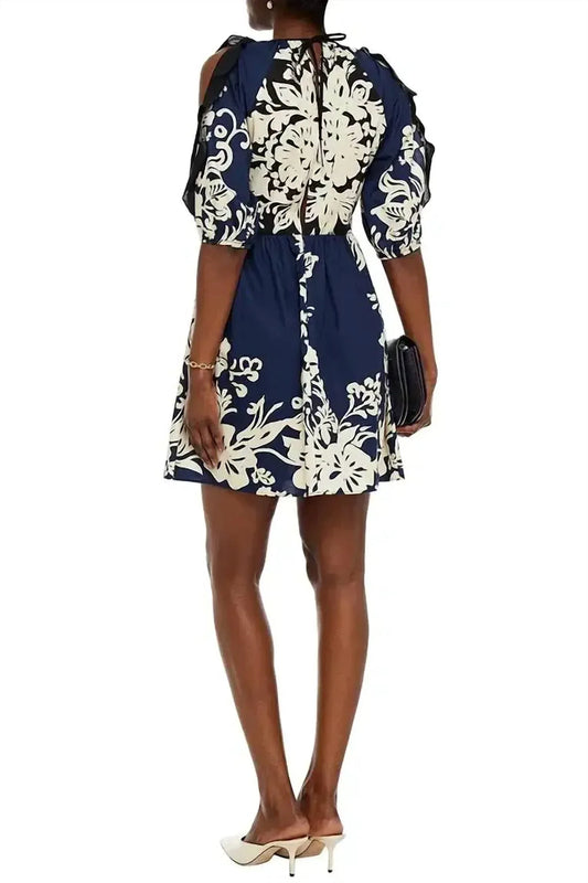 RED VALENTINO - Cold-Shoulder Poplin Dress - Rack Hunt