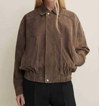Frederica Suede Bomber Jacket