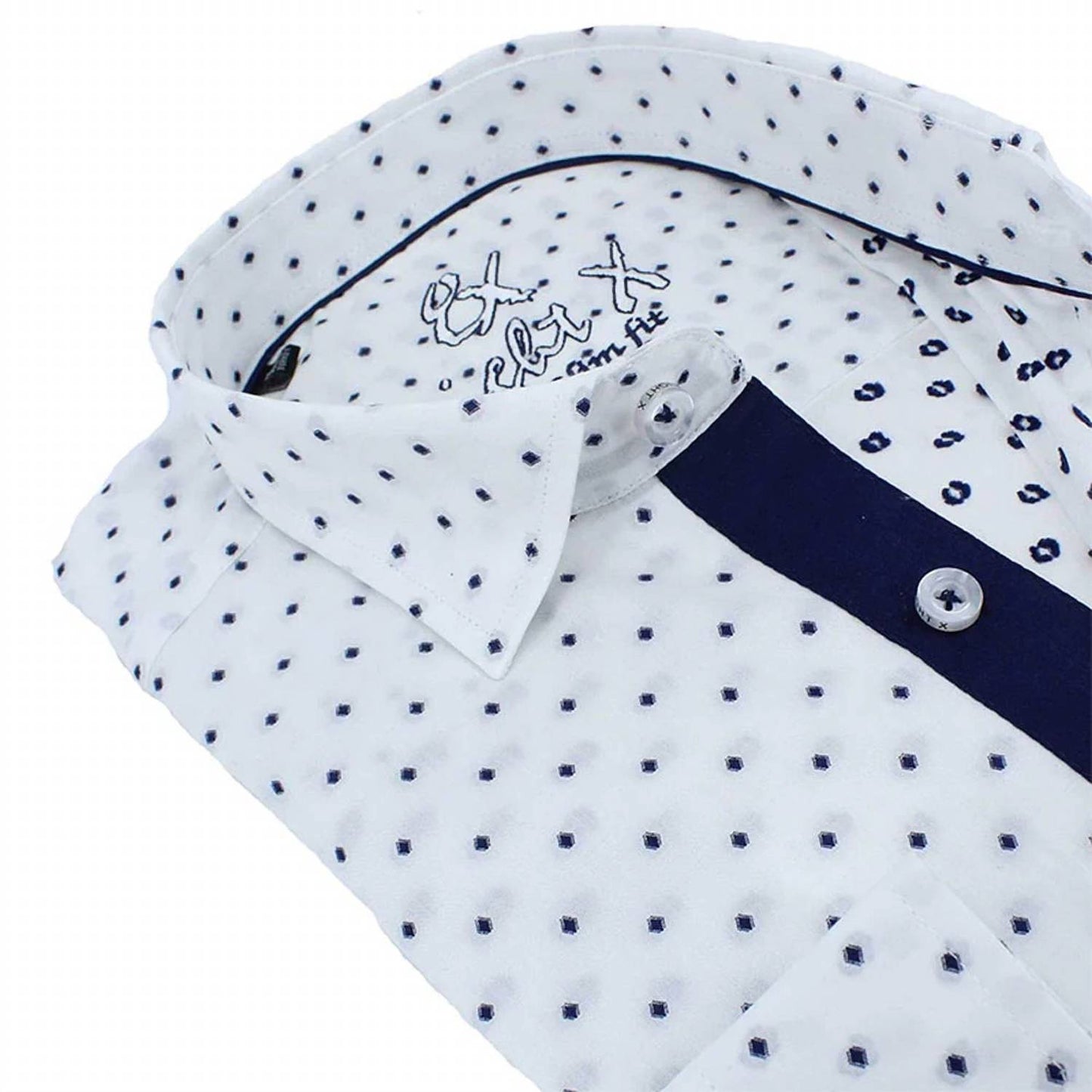 Polka Dot Print Fil Coupé Button Down Shirt