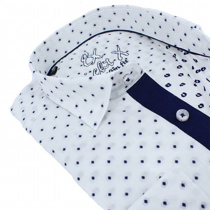 Polka Dot Print Fil Coupé Button Down Shirt