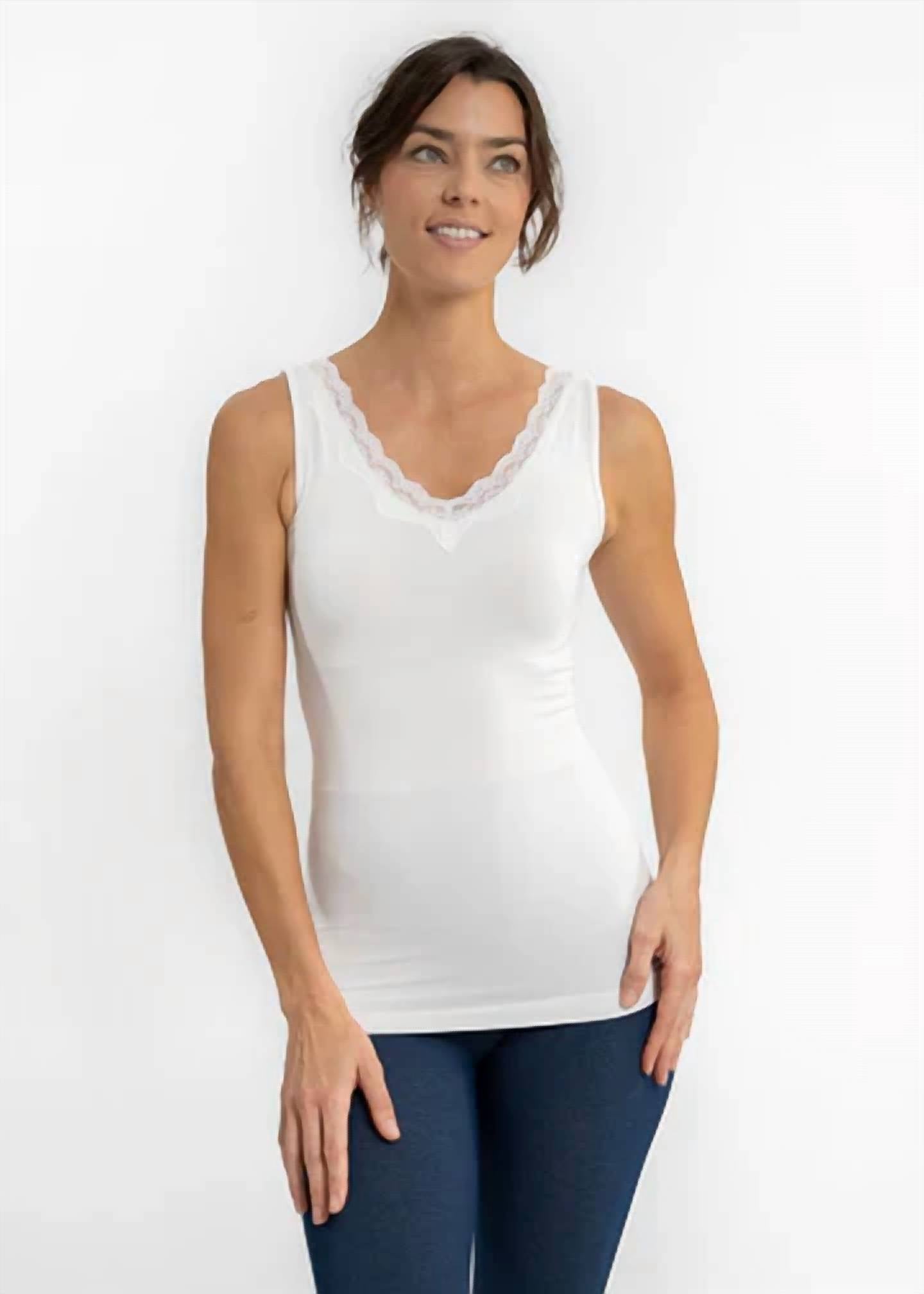 Lace Trim V-Neck Tank