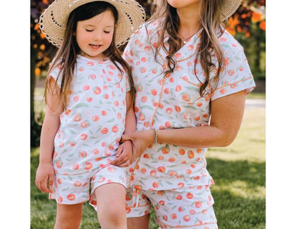 Girl's Summer Peaches Pima Short Pajama Set