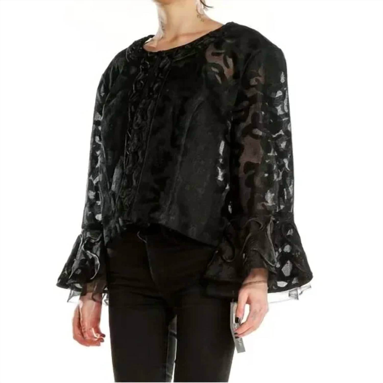 Terramina - Lace Bell Sleeve Crop Top - Rack Hunt -