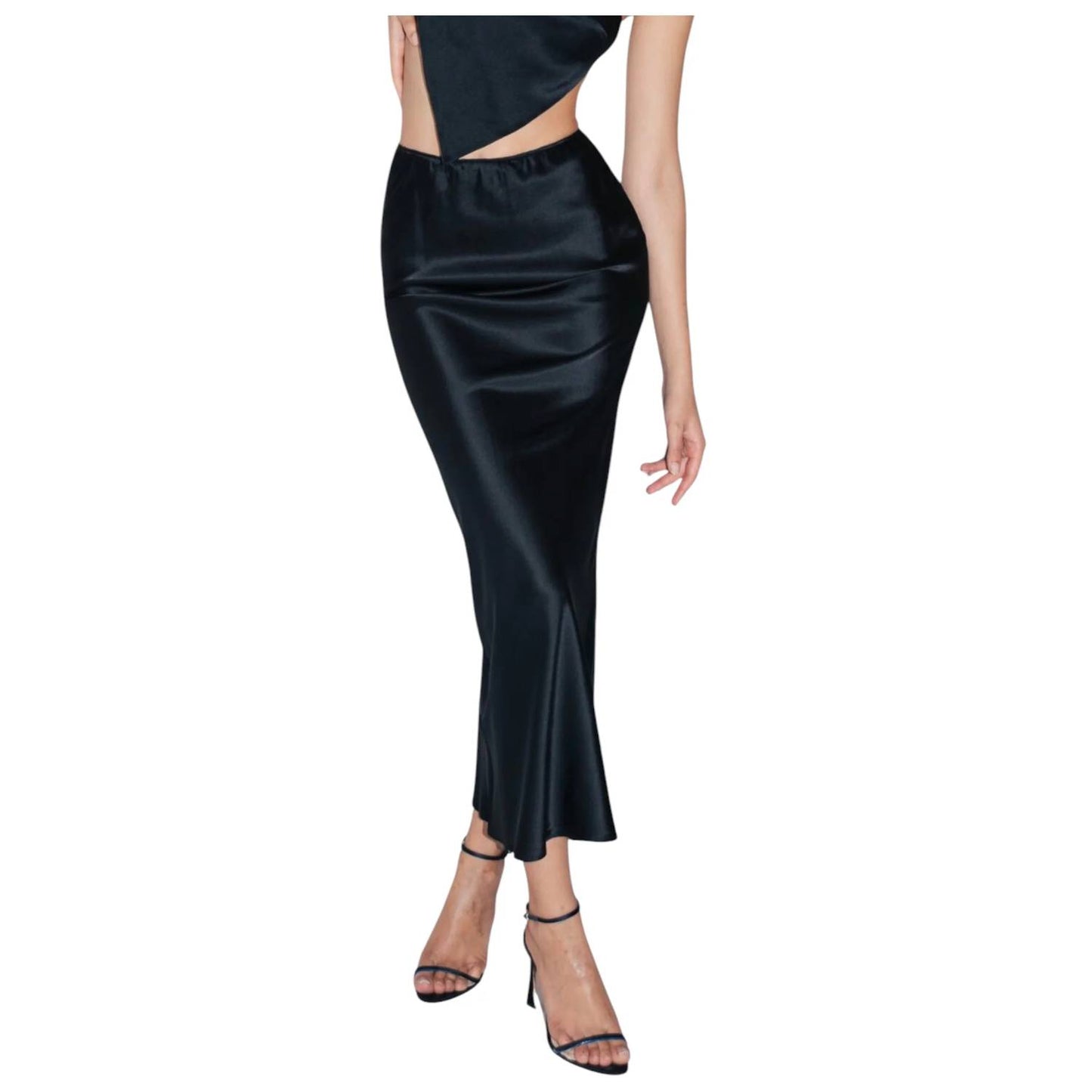 Alex Silk Midi Skirt