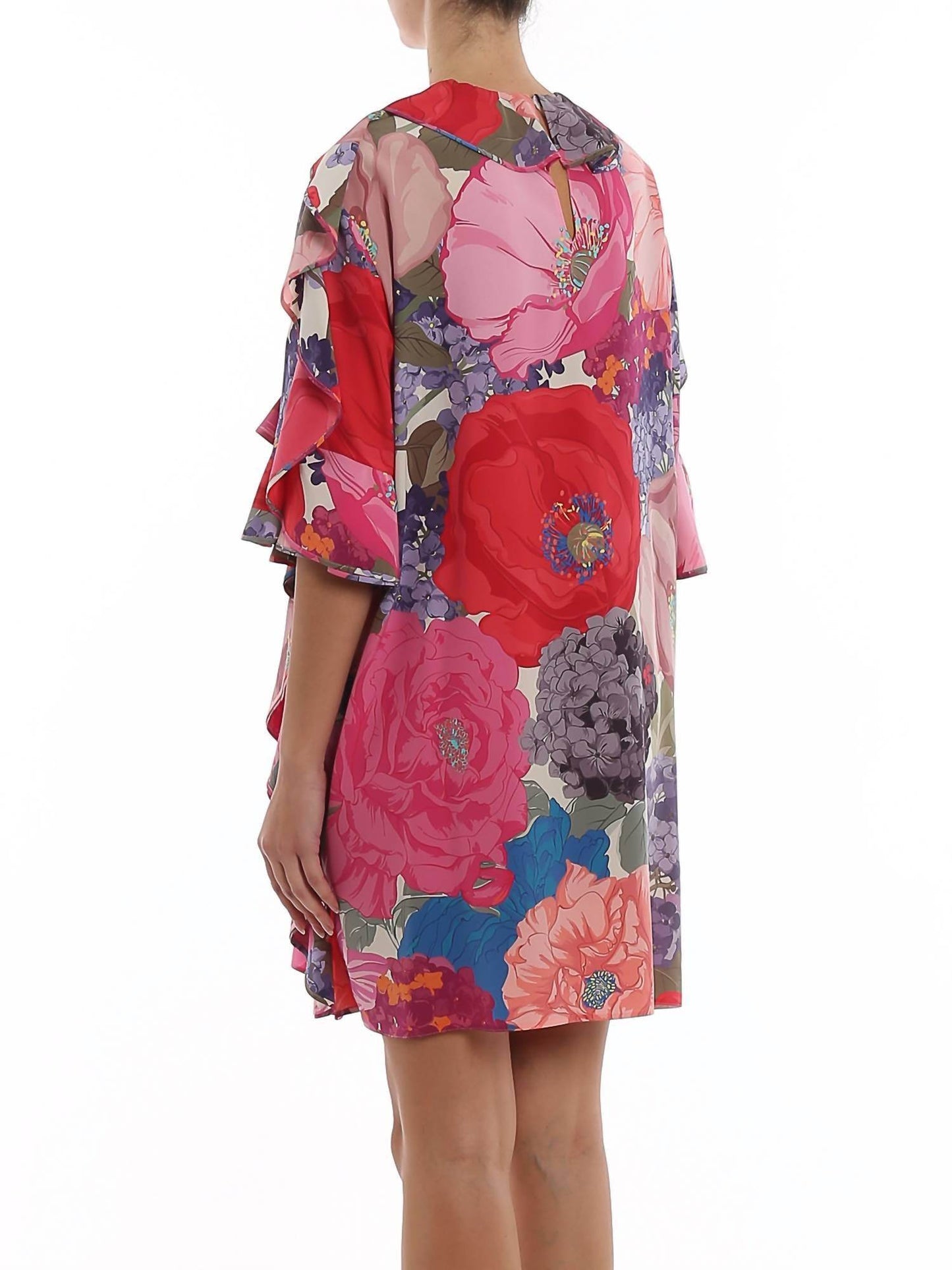 Valentino - Floral Silk Flounced Dress - Rack Hunt
