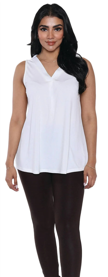 Papa Fashions - Sleeveless V-Neck Loose Fit Top - Rack Hunt