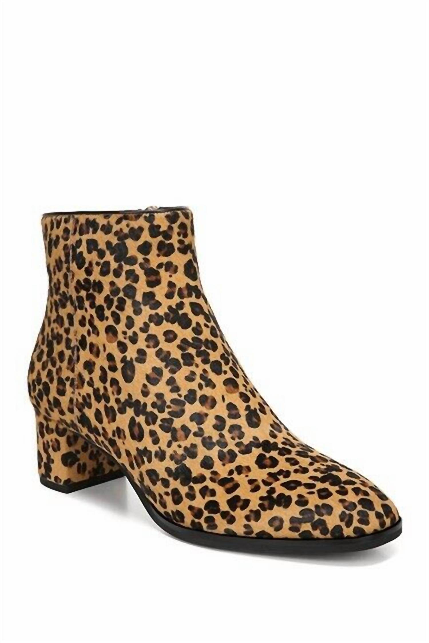 VIA SPIGA - Calf Hair Leather Animal Print Ankle Booties - Rack Hunt -