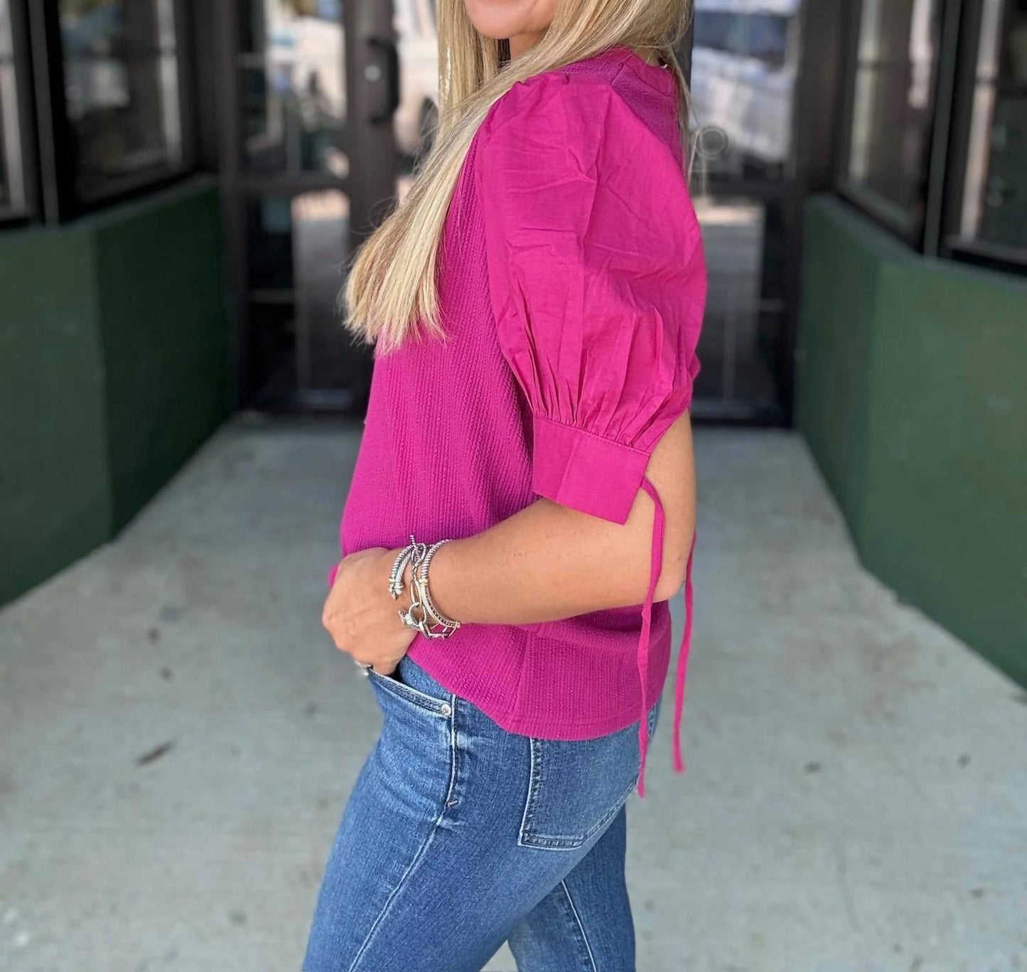 V-neck Ribbed Top