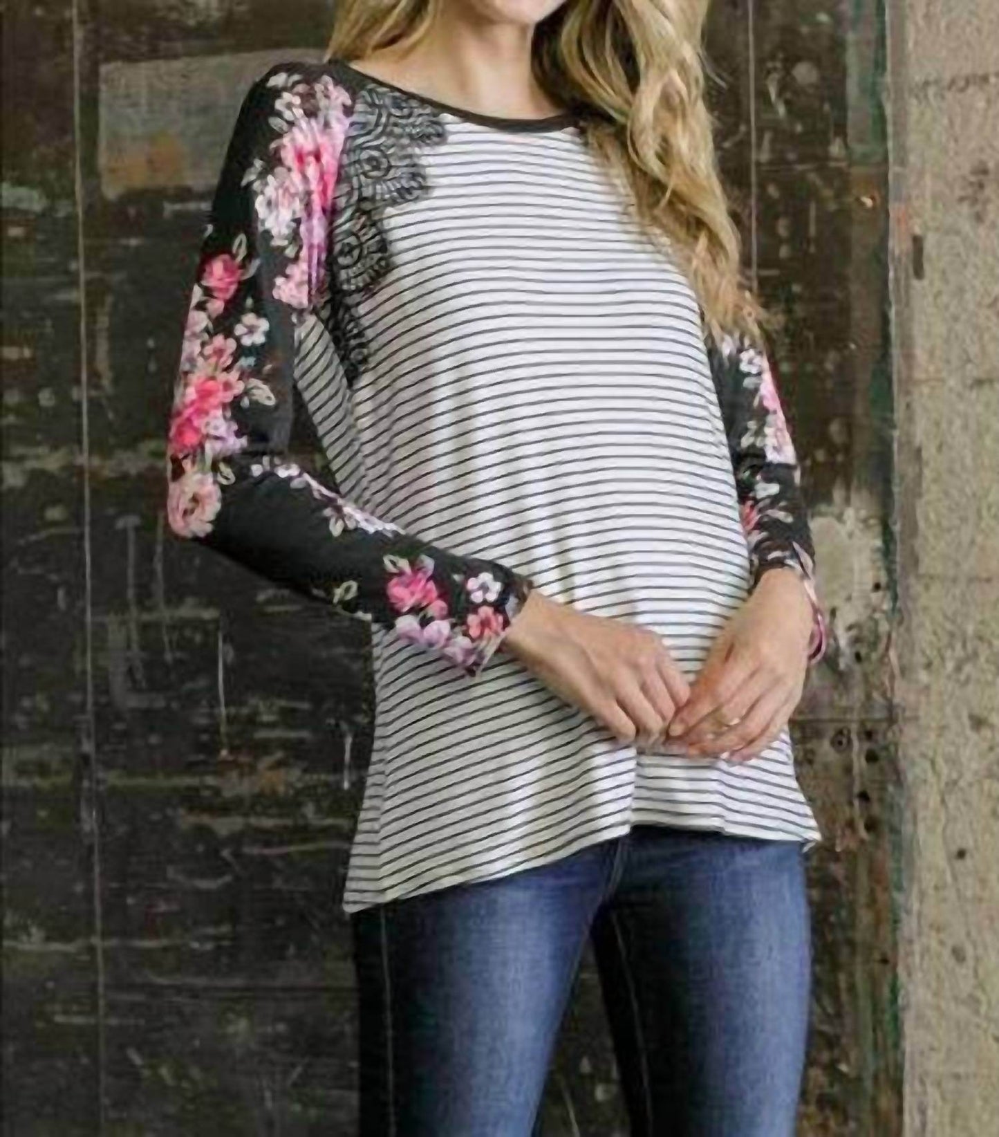 Ellis - Floral & Striped Top - Rack Hunt -