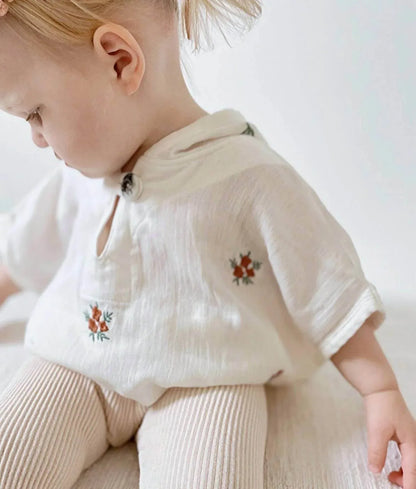 Ada Baby - Floral Organic Muslin Poncho For Baby And Toddlers - Rack Hunt