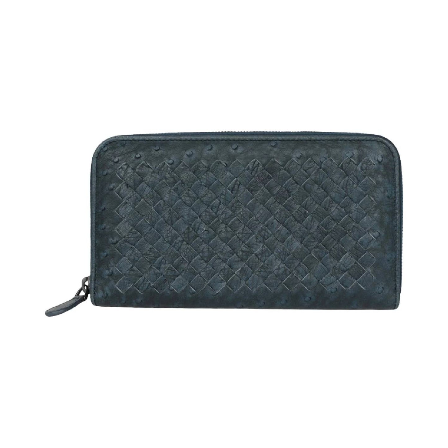 Women's Intrecciato Ostrich Leather Zip Around Wallet