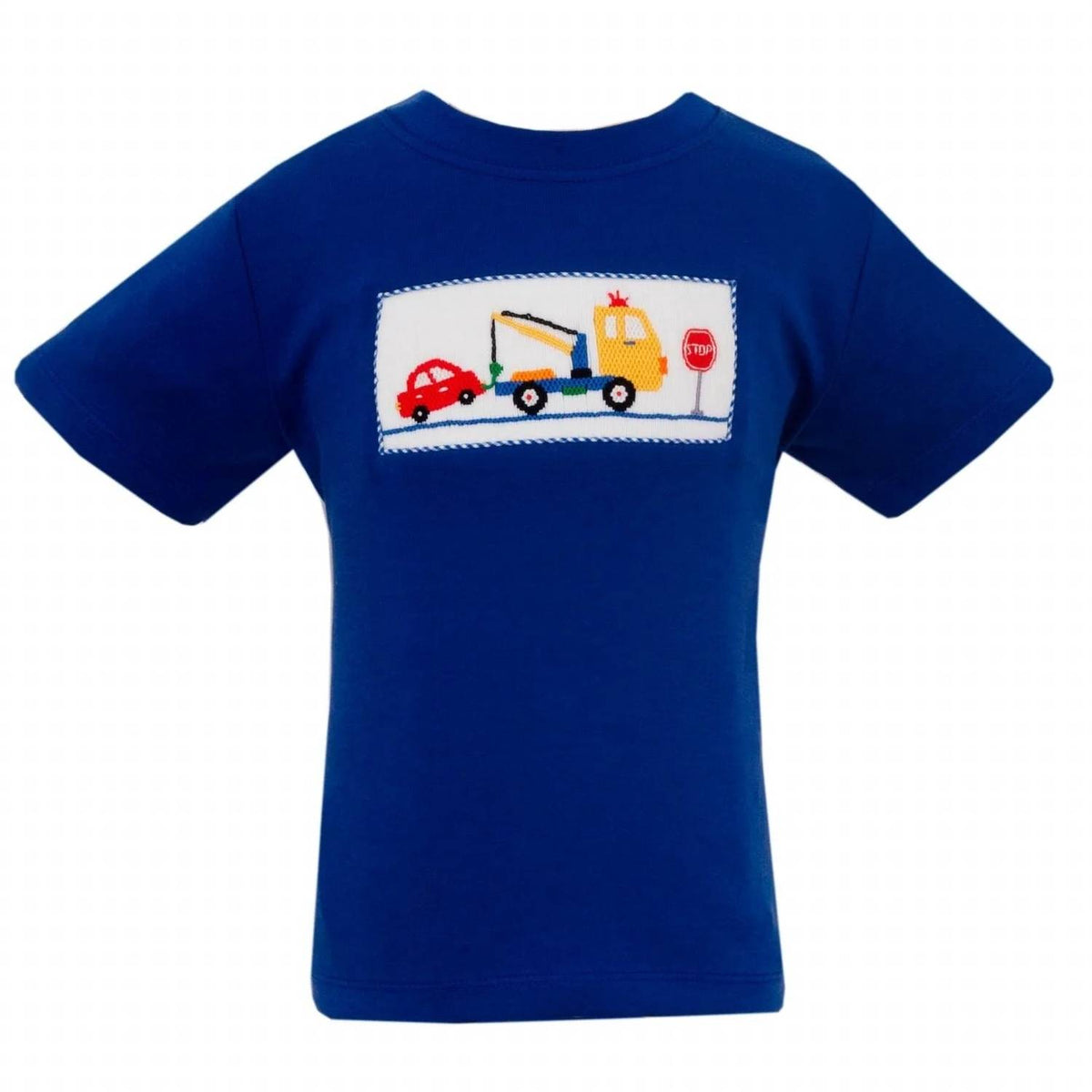 Boy's Tow Truck Smocked Short Sleeve Tee