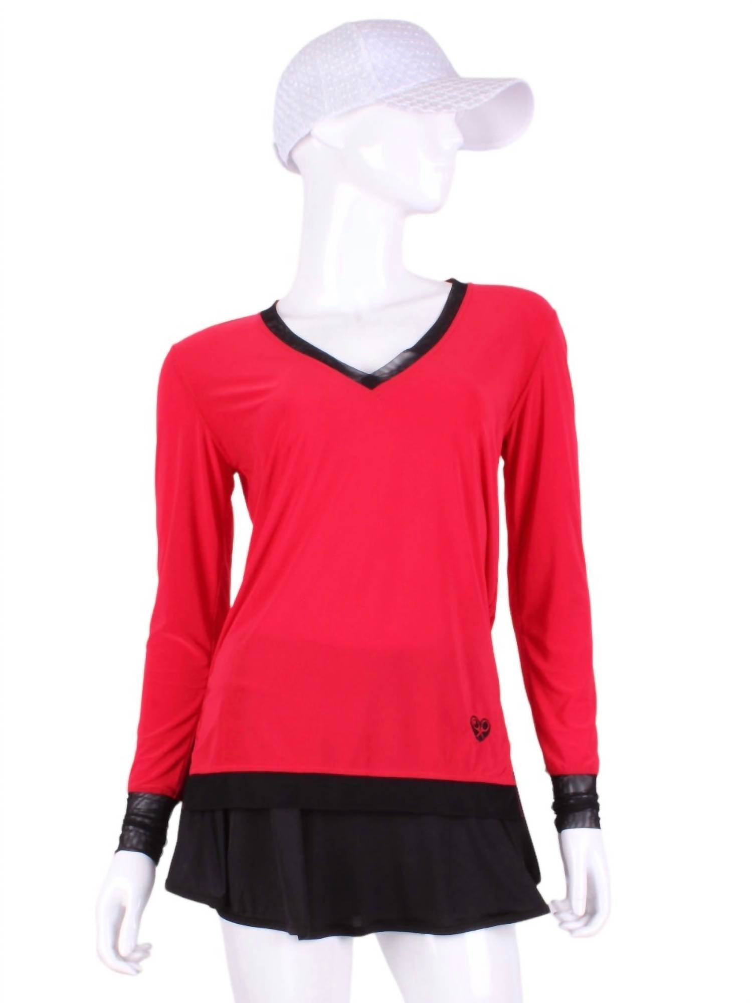 Love Love Tennis - Women's Long Sleeve Very Vee Tee - Rack Hunt