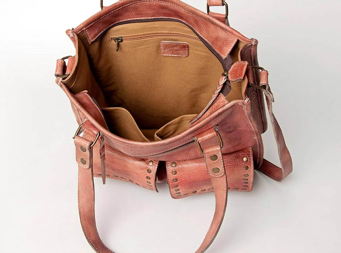 Never Mind - Women's Premium Authentic Full Grain Leather Tote Bag - Rack Hunt -