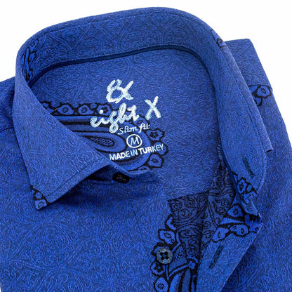 Men's Big Paisley Jacquard Button Down Shirt