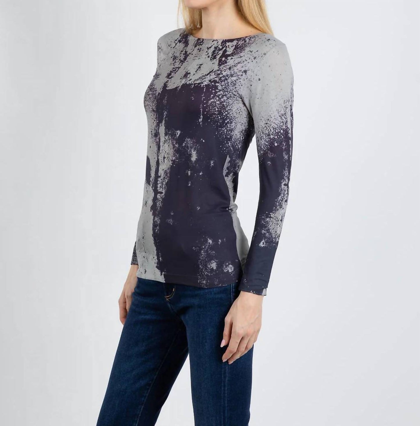 Stormy Raw Edge Second Skin Top