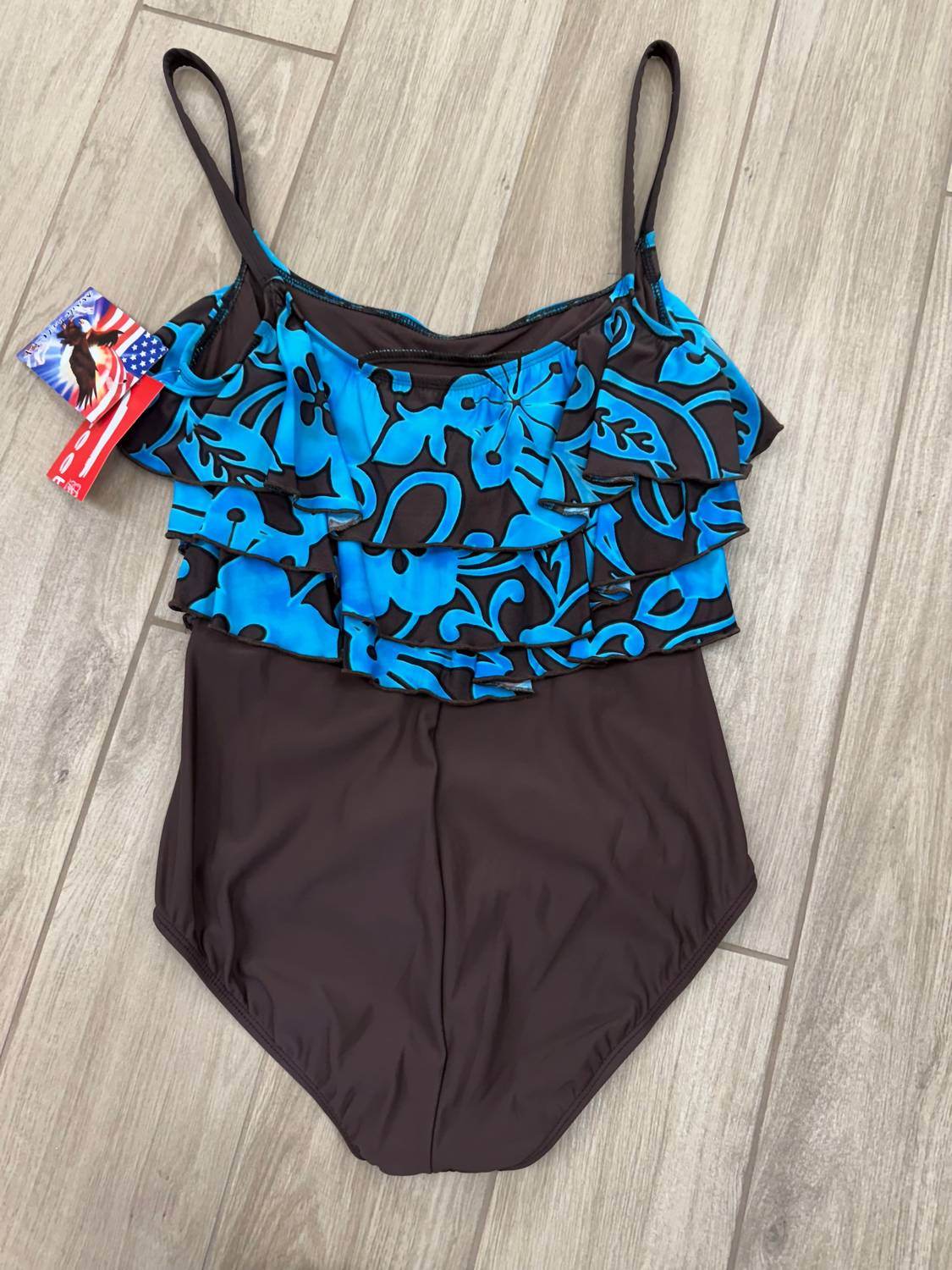 Ceeb USA - Women's Bandeau Floral Ruffled One-piece Swimsuit - Rack Hunt -